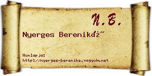 Nyerges Bereniké névjegykártya
